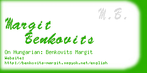 margit benkovits business card